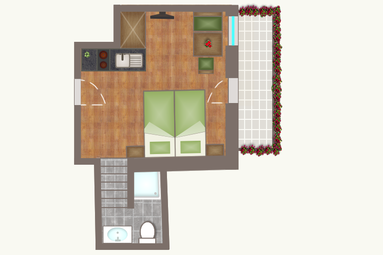Einzimmerwohnung Typ C Skizze Einzimmerwohnung Typ C Skizze