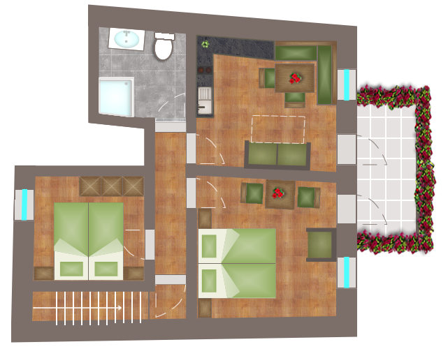 Wohnungsskizze - Dreizimmerwohnung Typ E