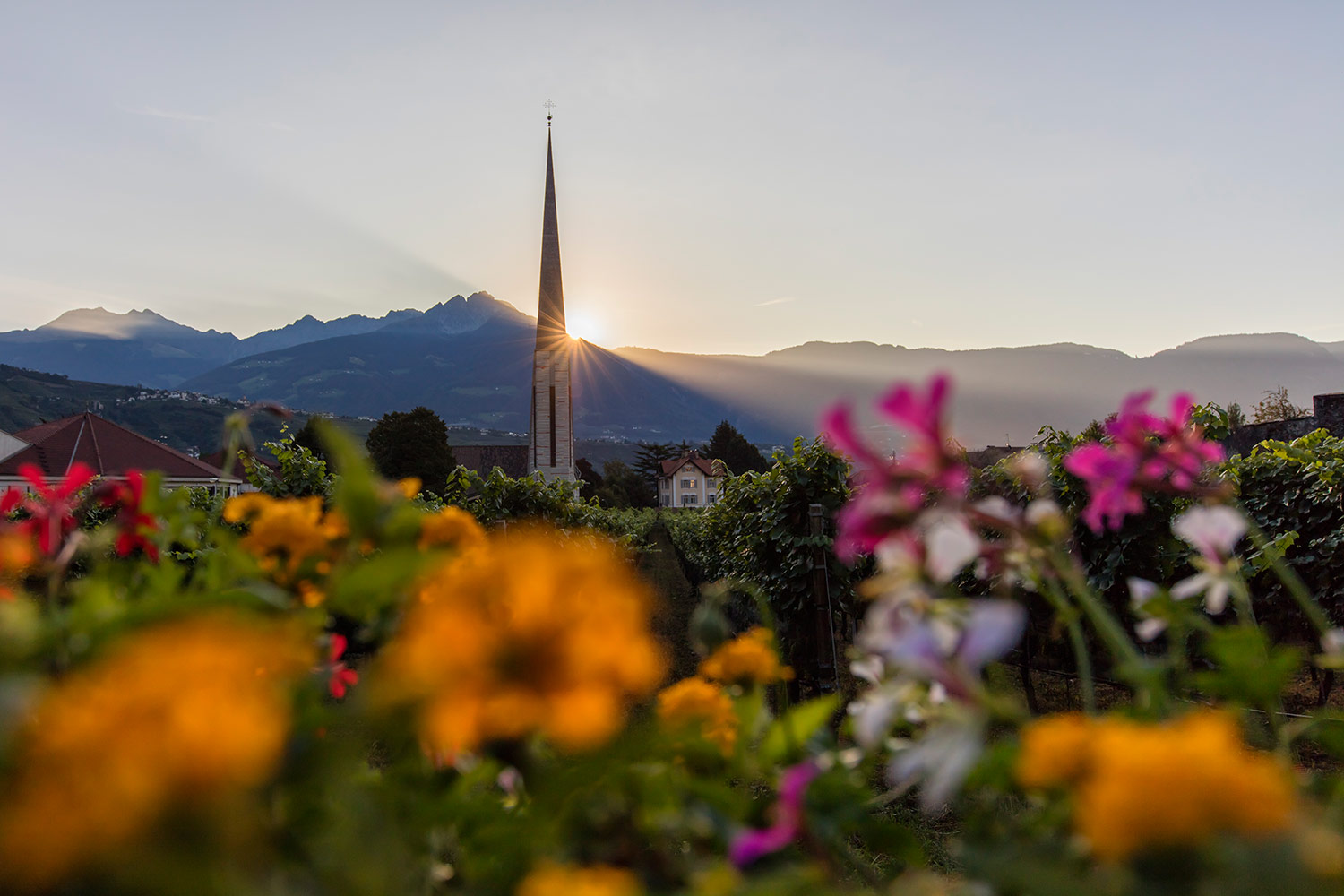 Sonnenaufgang - Kirche in Algund